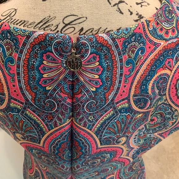 Tommy Hilfiger Multicolor Paisley Asymmetrical Dress - Picture 10 of 13